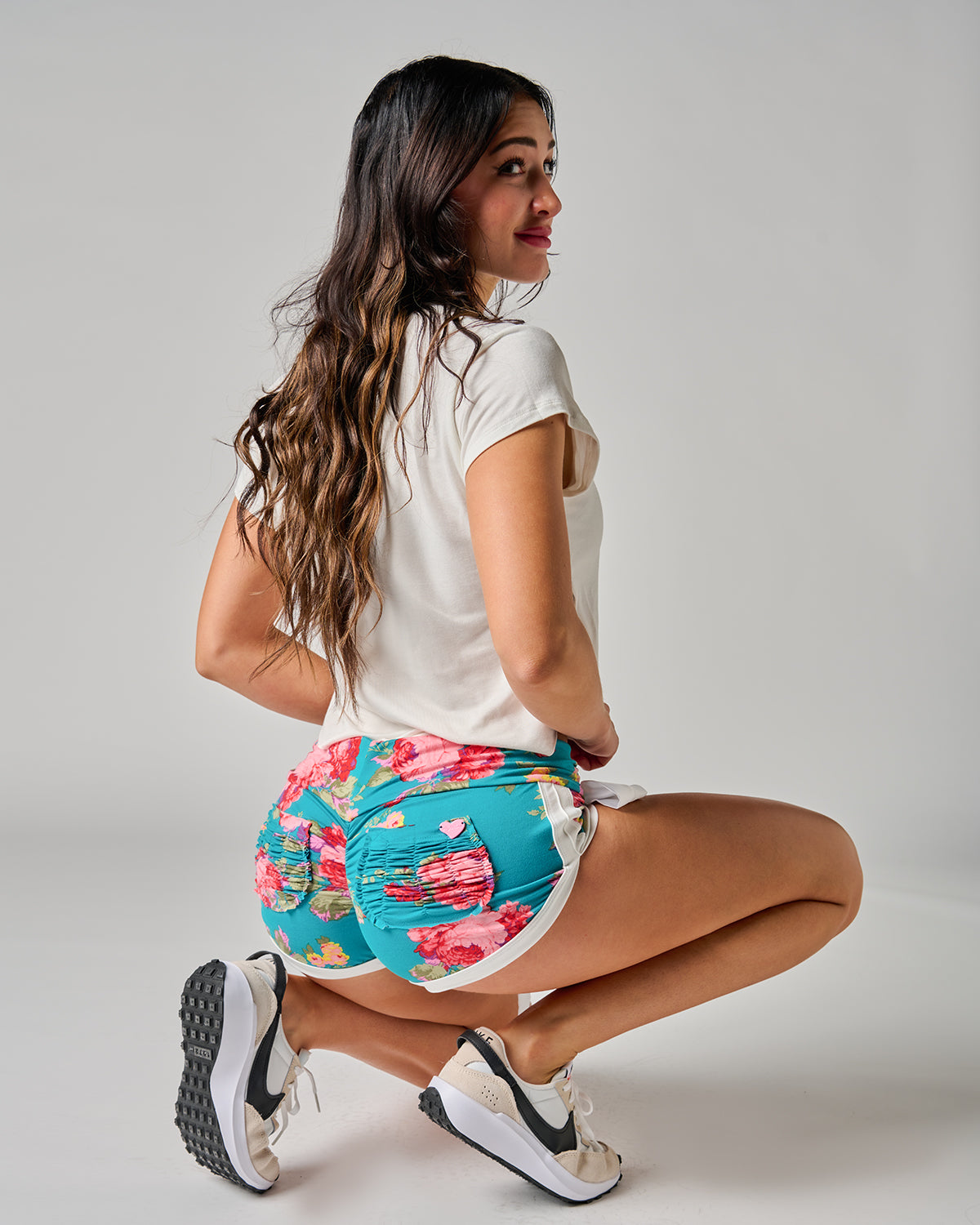 *Aqua Floral* (Silhouette MVS Shorts) by Shop GUILTY.