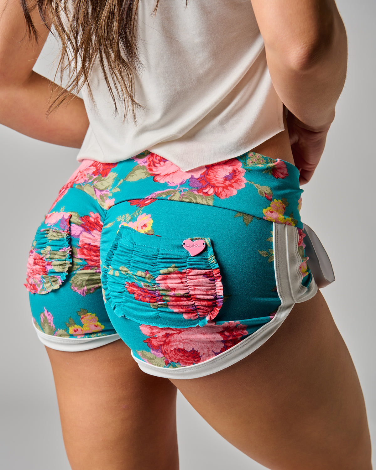 *Aqua Floral* (Silhouette MVS Shorts) by Shop GUILTY.