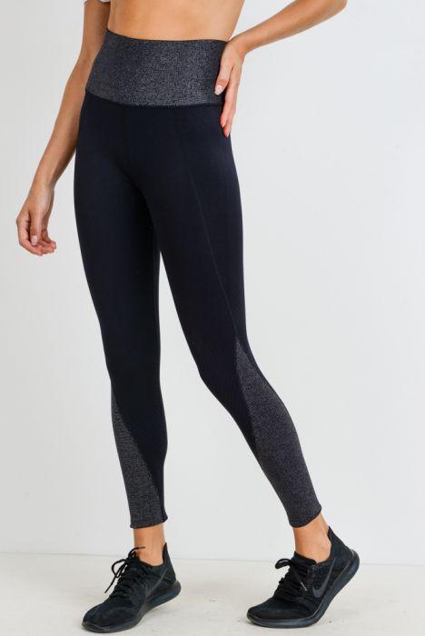 Leggings de cintura alta sin costuras con purpurina