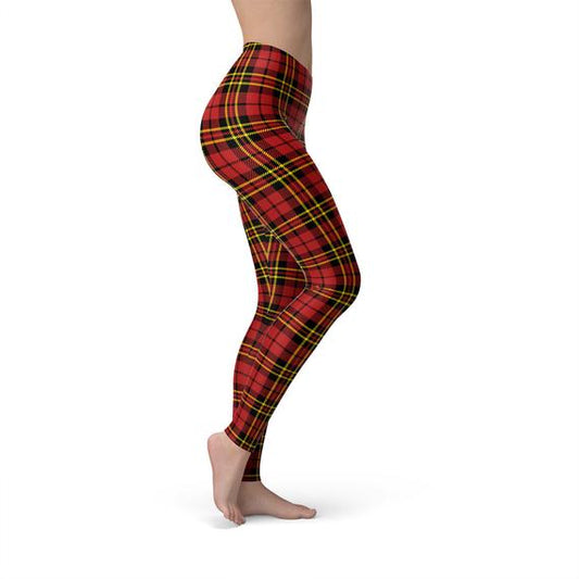 Leggings de tartán rojo para mujer
