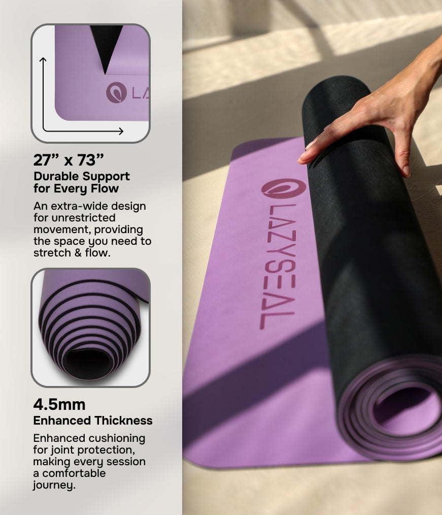 Performance Pro Extra Grip Yoga Mat 4.5mm | Violet by Lazy Seal